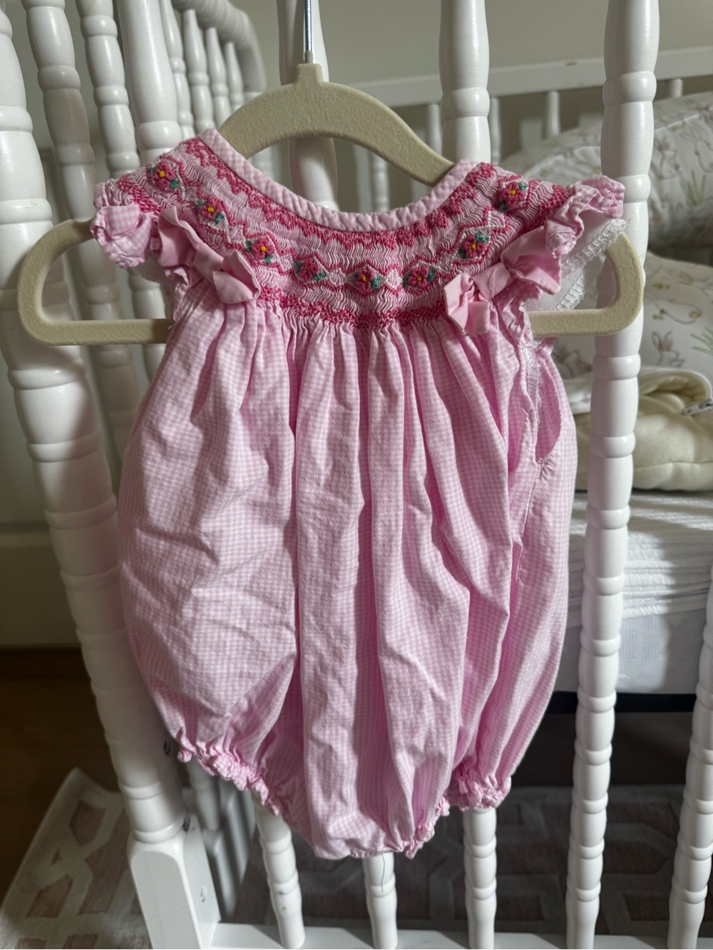 Cecil and Lou Smocked Gingham Baby Bubble